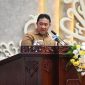 PIDATO : Wagub Kalteng Edy Pratowo saat menyampaikan pidato saat Rapat Paripurna ke-5 Masa Persidangan III Tahun Sidang 2026 yang digelar di Ruang Rapat Paripurna DPRD Provinsi Kalteng, Senin (6/7/2026).